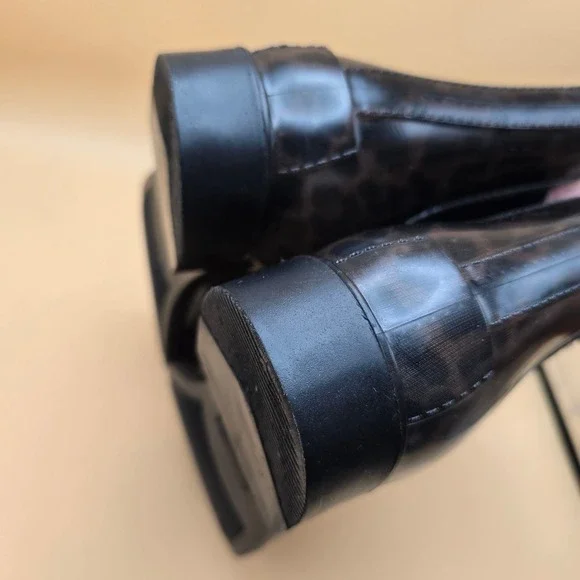 Sam Edelman Tinsley Leopard Print Rain Boots Black Grey Womens 8M Chelsea Boot - Picture 12 of 16